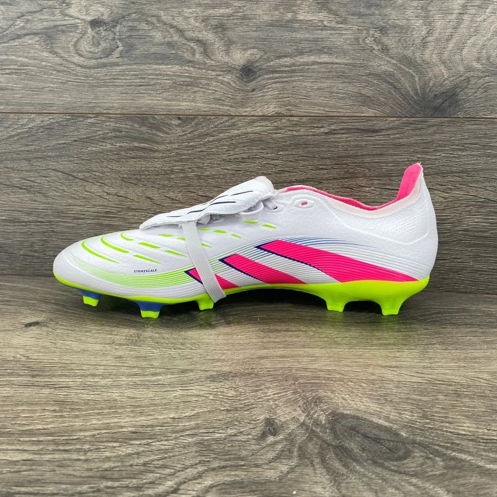 Adidas Predator League FT Soccer Cleats Mens 10.5 White Pink IG7700 Firm Ground